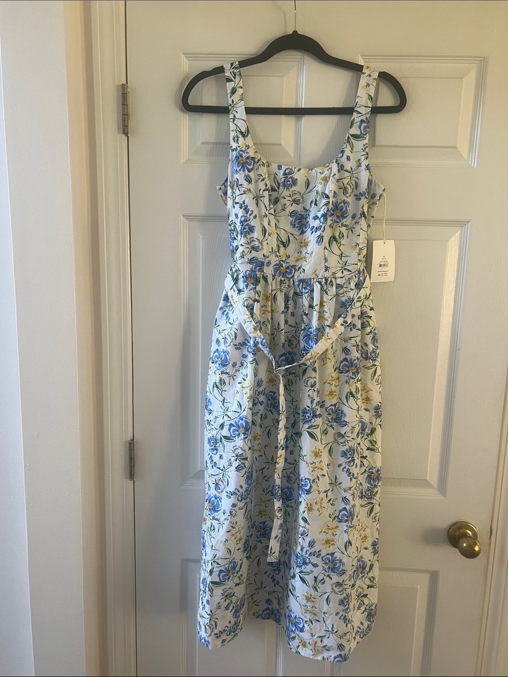 Floral Cotton Sundress - Blue & Yellow Floral